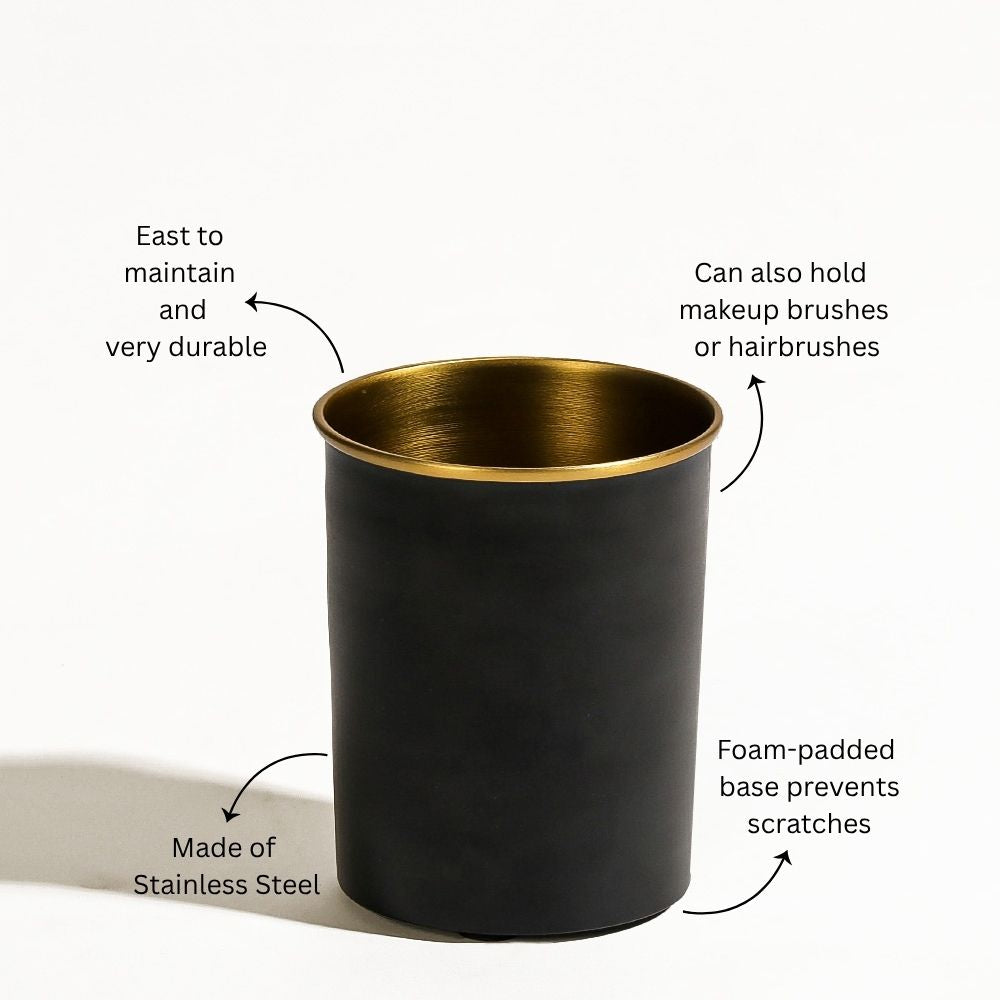 Eris Toothbrush Tumbler - Black Gold