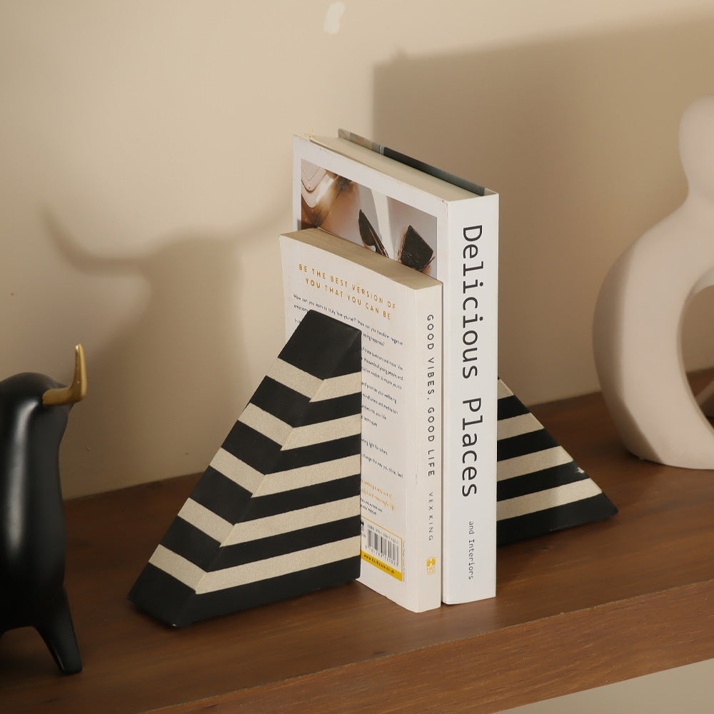 Erza Small Bookends, Set of 2 - Monochrome