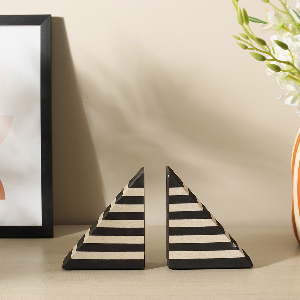 Erza Small Bookends, Set of 2 - Monochrome