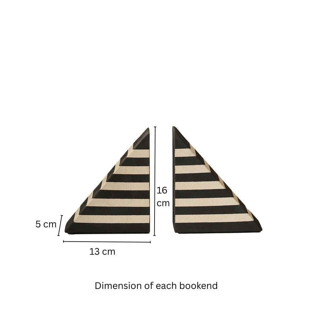 Erza Small Bookends, Set of 2 - Monochrome