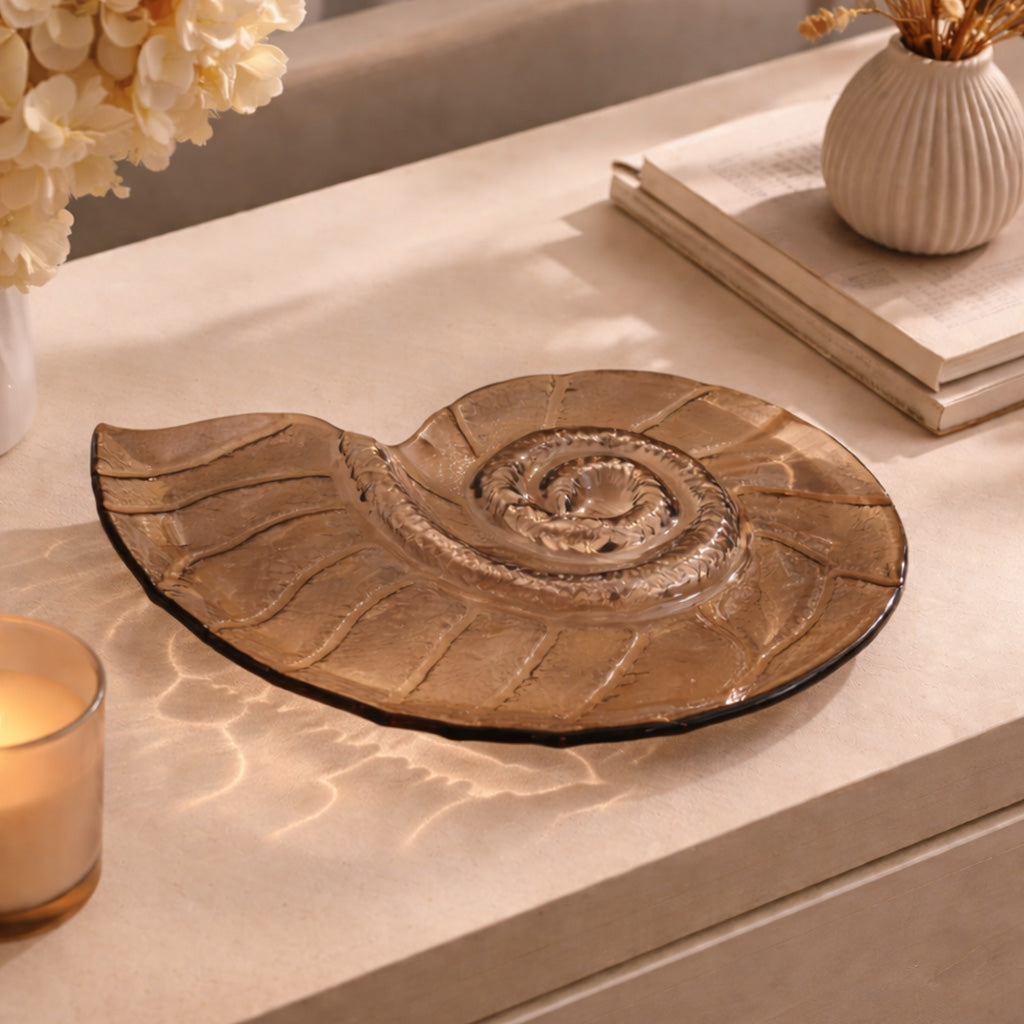 Escargot Serving Plate - Brown