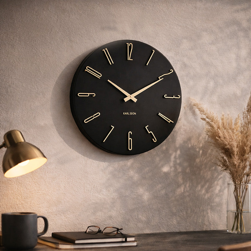 Esmerado Wall Clock 40cm - Black