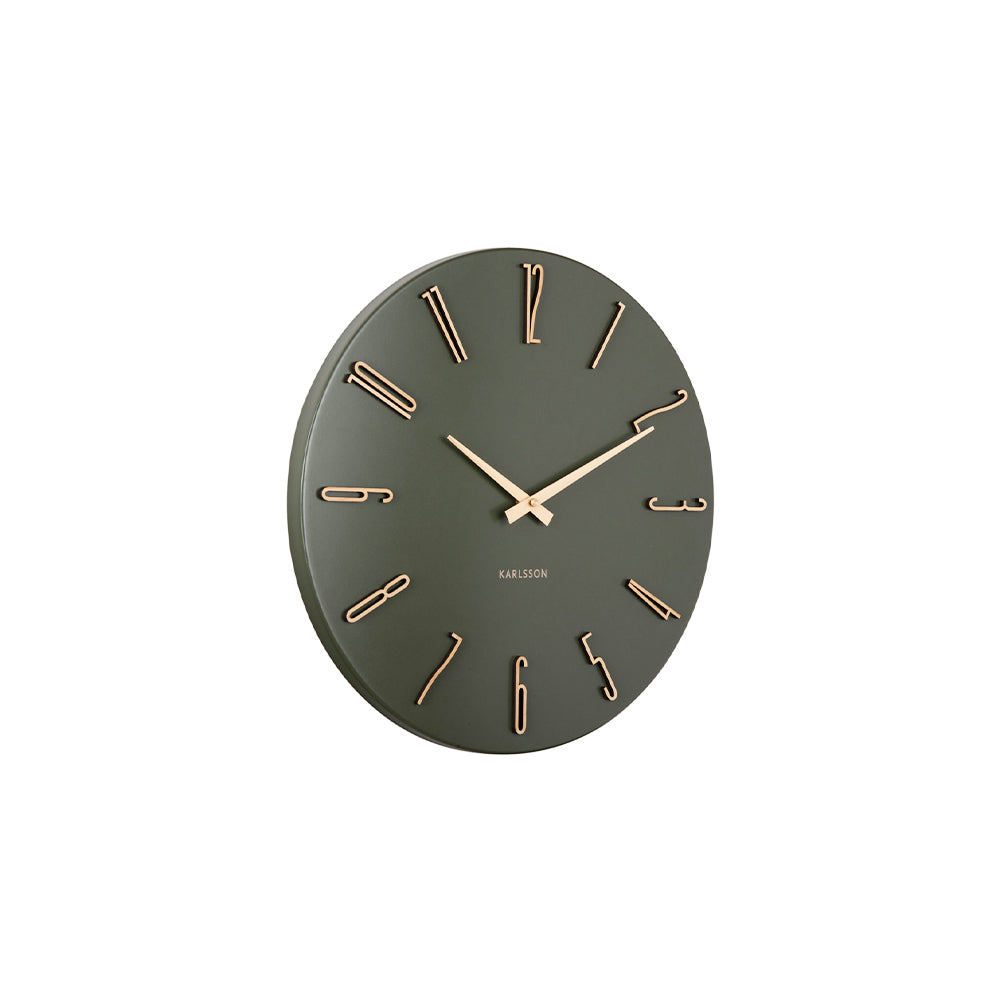 Esmerado Wall Clock 40cm - Olive Green