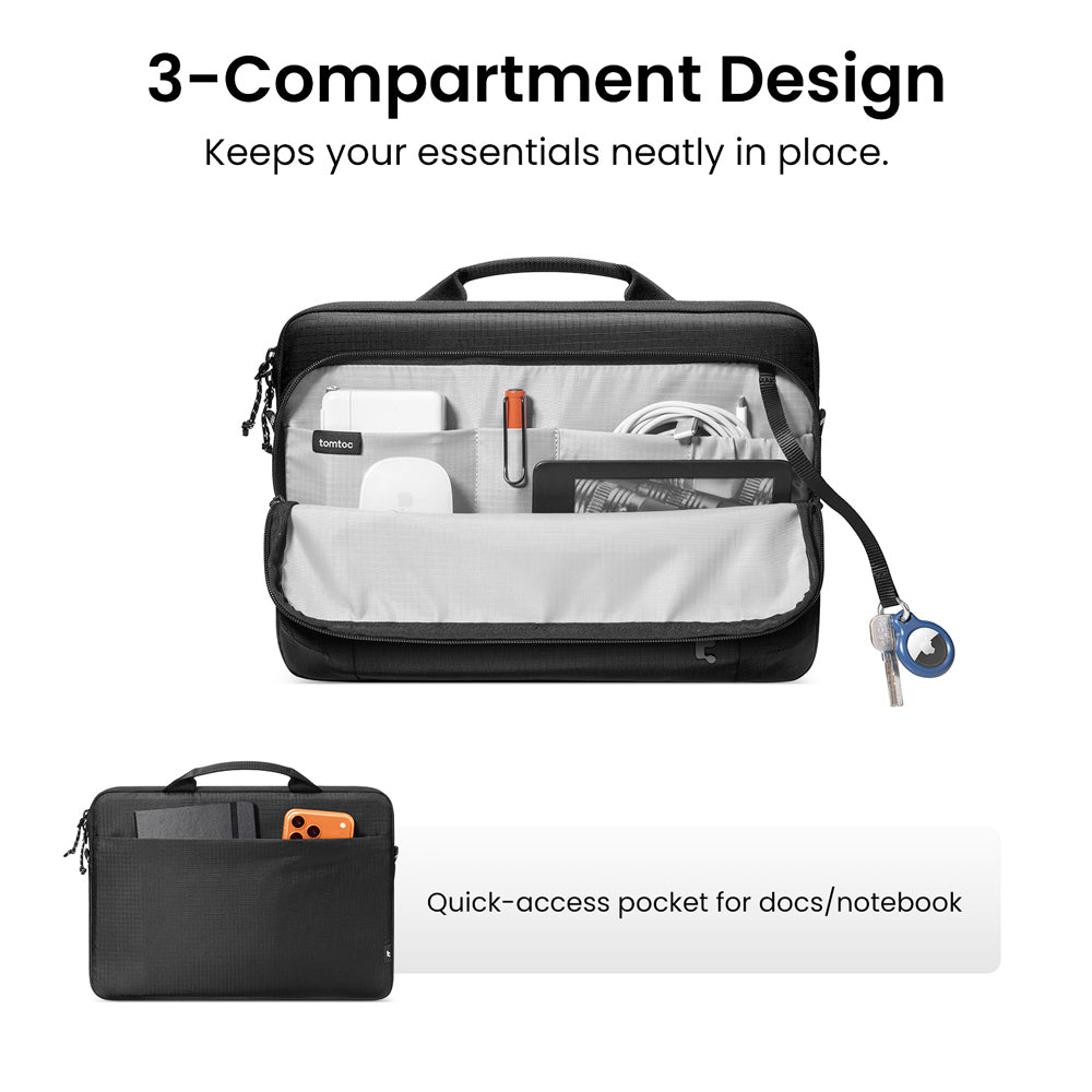 Essence A34 Laptop Briefcase - Black 14 Inch