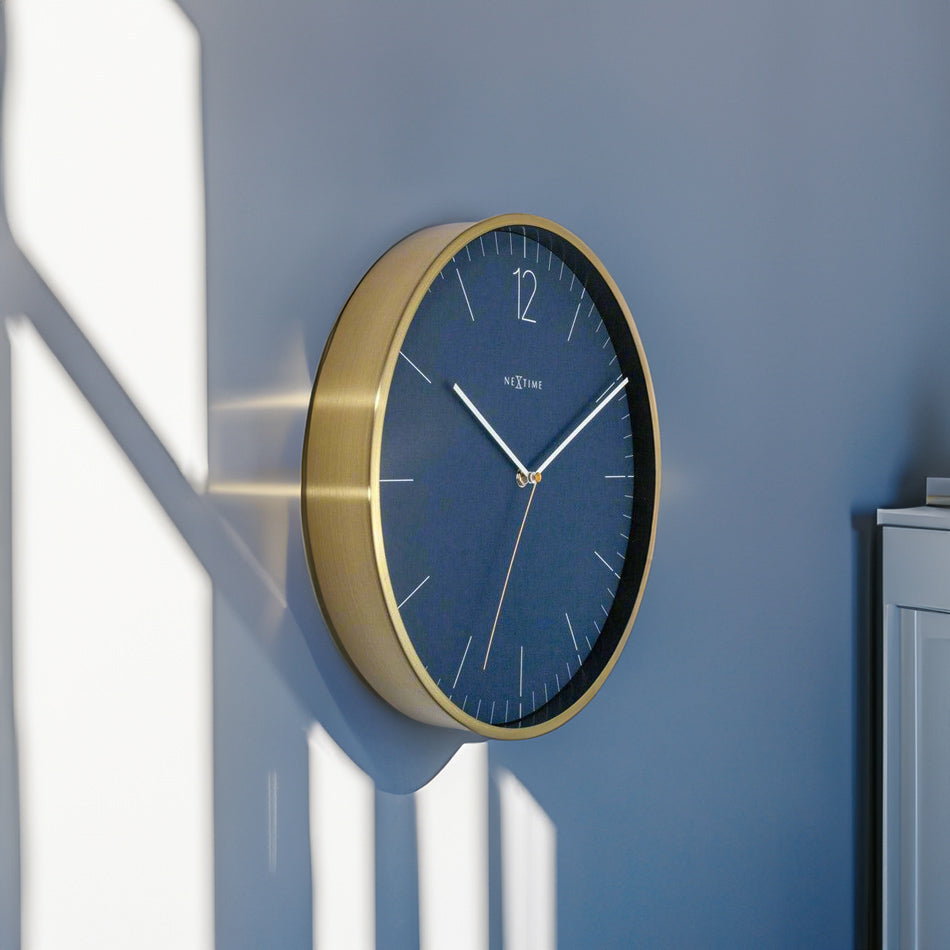 Essential Gold Wall Clock 34cm - Blue