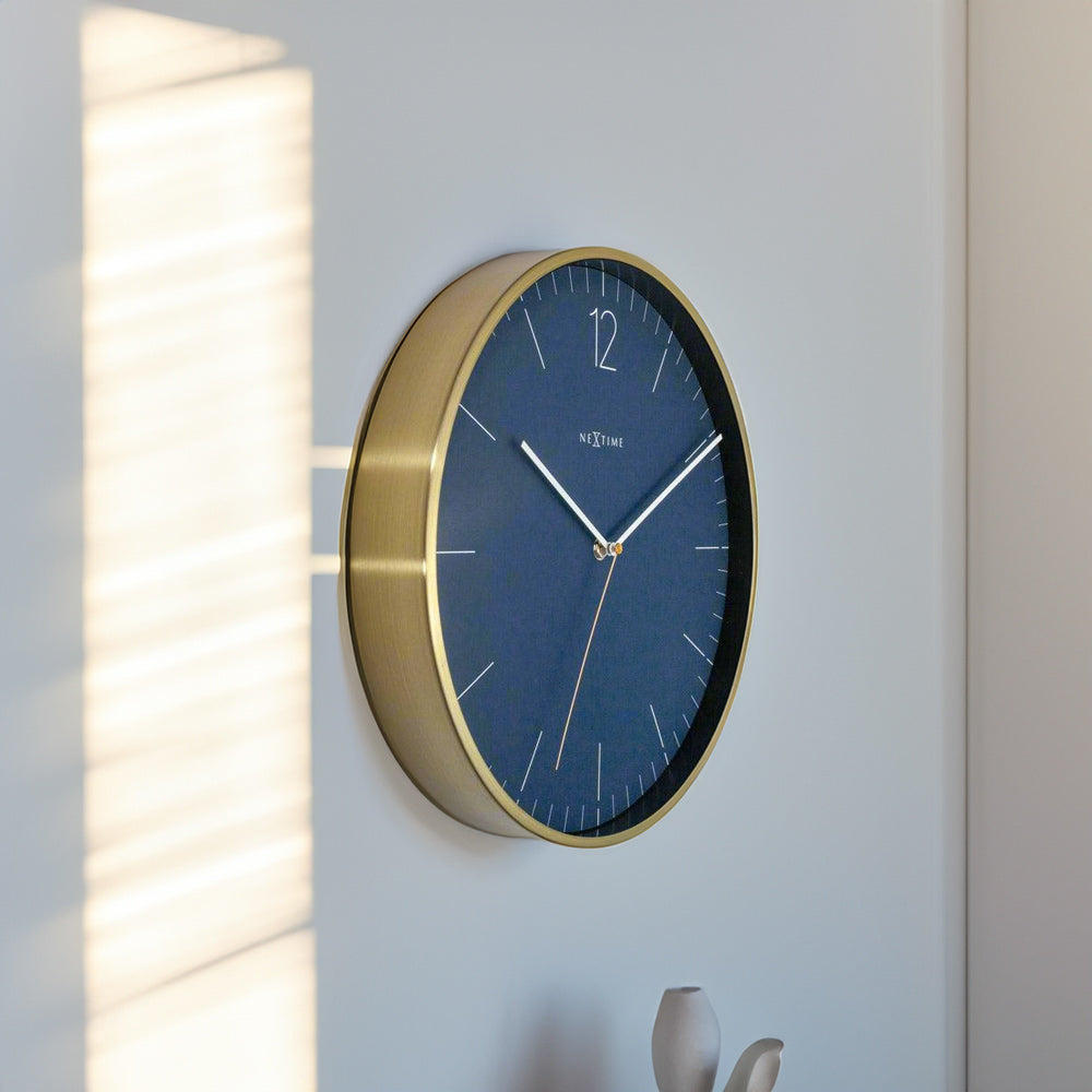 Essential Gold Wall Clock 34cm - Blue