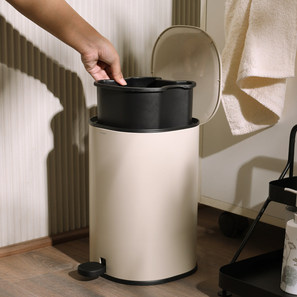 Essentials Sqround Pedal Bin 5L - Pale Sand