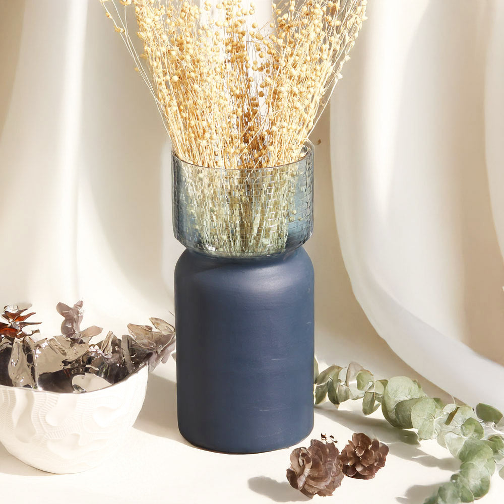Estonia Dual-Toned Glass Vase Tall - Cobalt