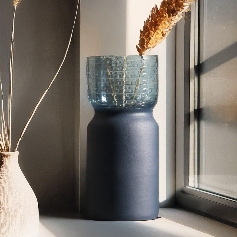 Estonia Dual-Toned Glass Vase Tall - Cobalt