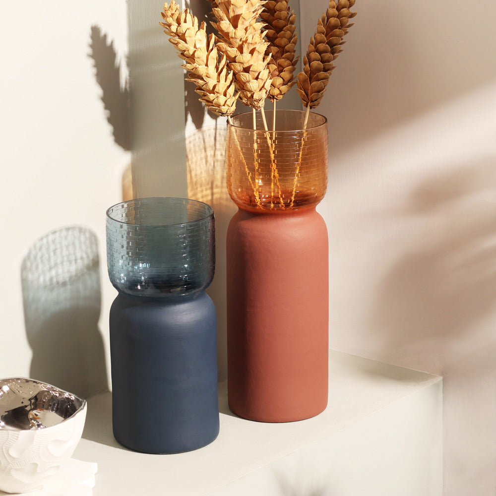 Estonia Dual-Toned Glass Vase Tall - Cobalt