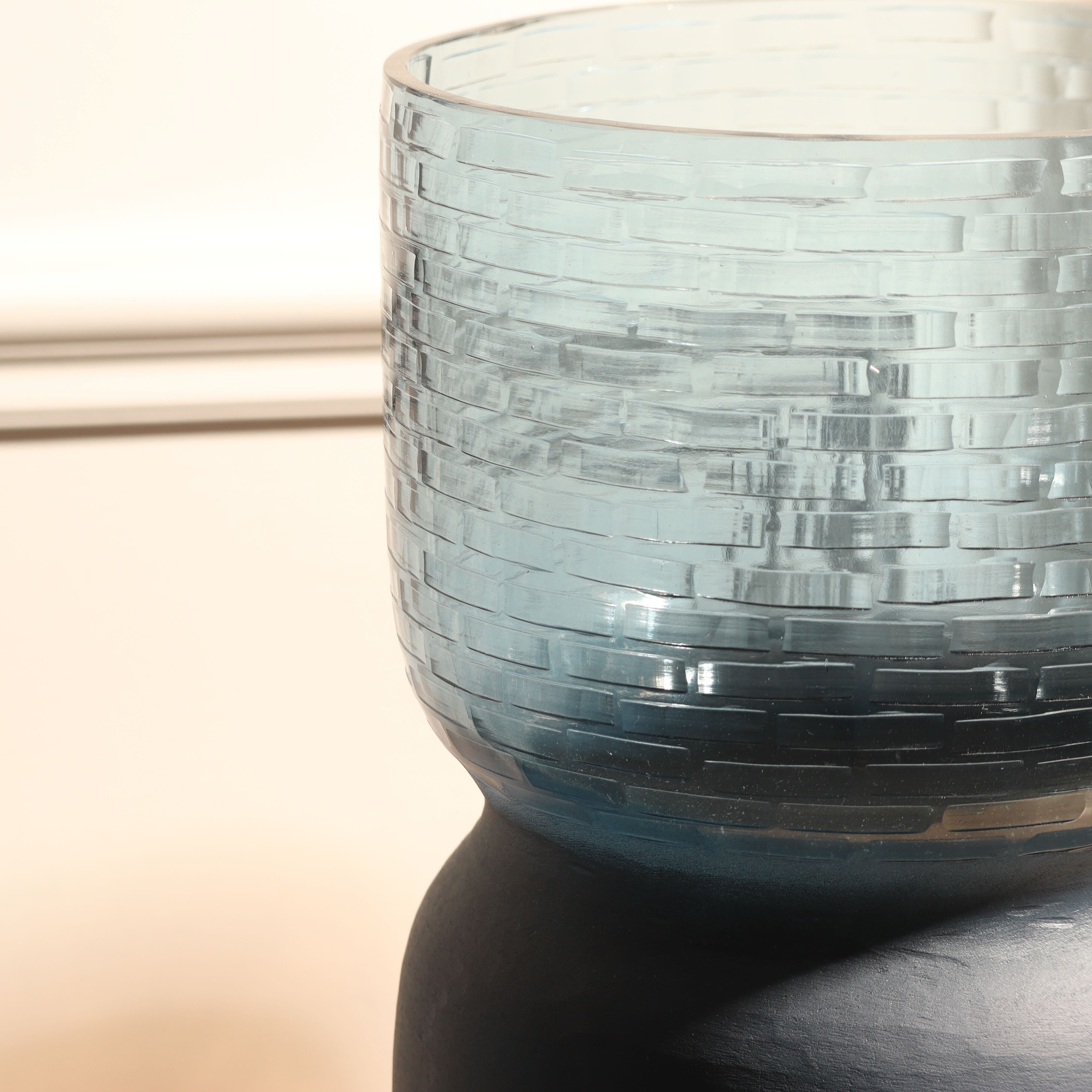 Estonia Dual-Toned Glass Vase XL - Cobalt
