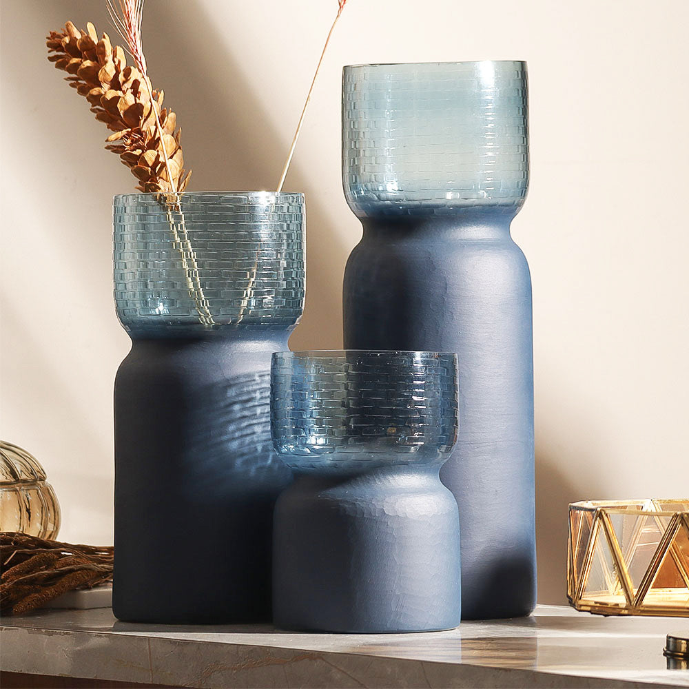 Estonia Dual-Toned Glass Vase XL - Cobalt