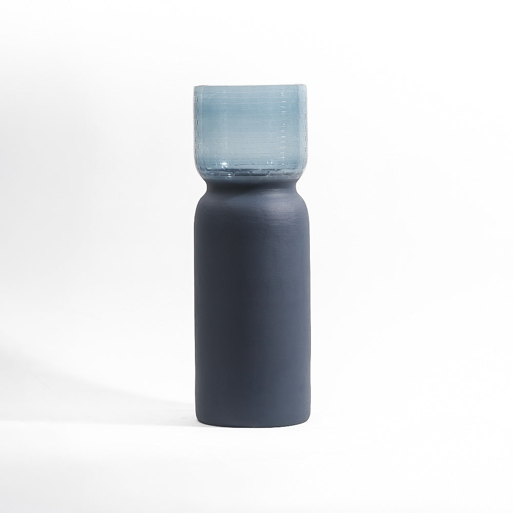 Estonia Dual-Toned Glass Vase XL - Cobalt