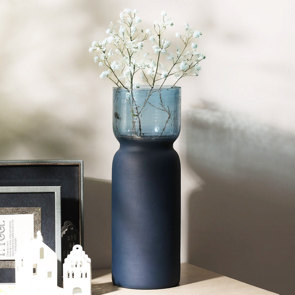Estonia Dual-Toned Glass Vase XL - Cobalt