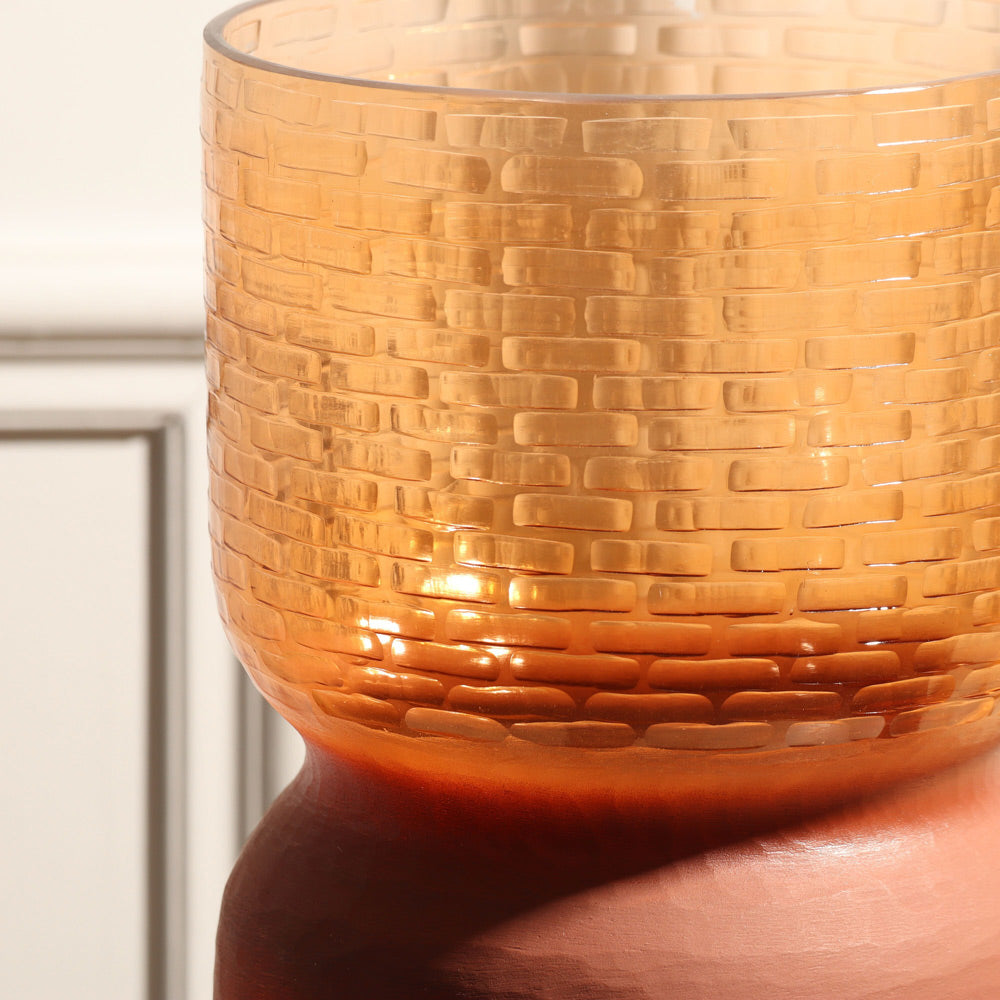 Estonia Dual-Toned Glass Vase XL - Terracotta