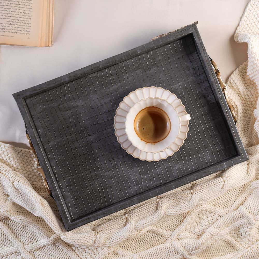 Eten Decorative Tray Large - Grey Croc