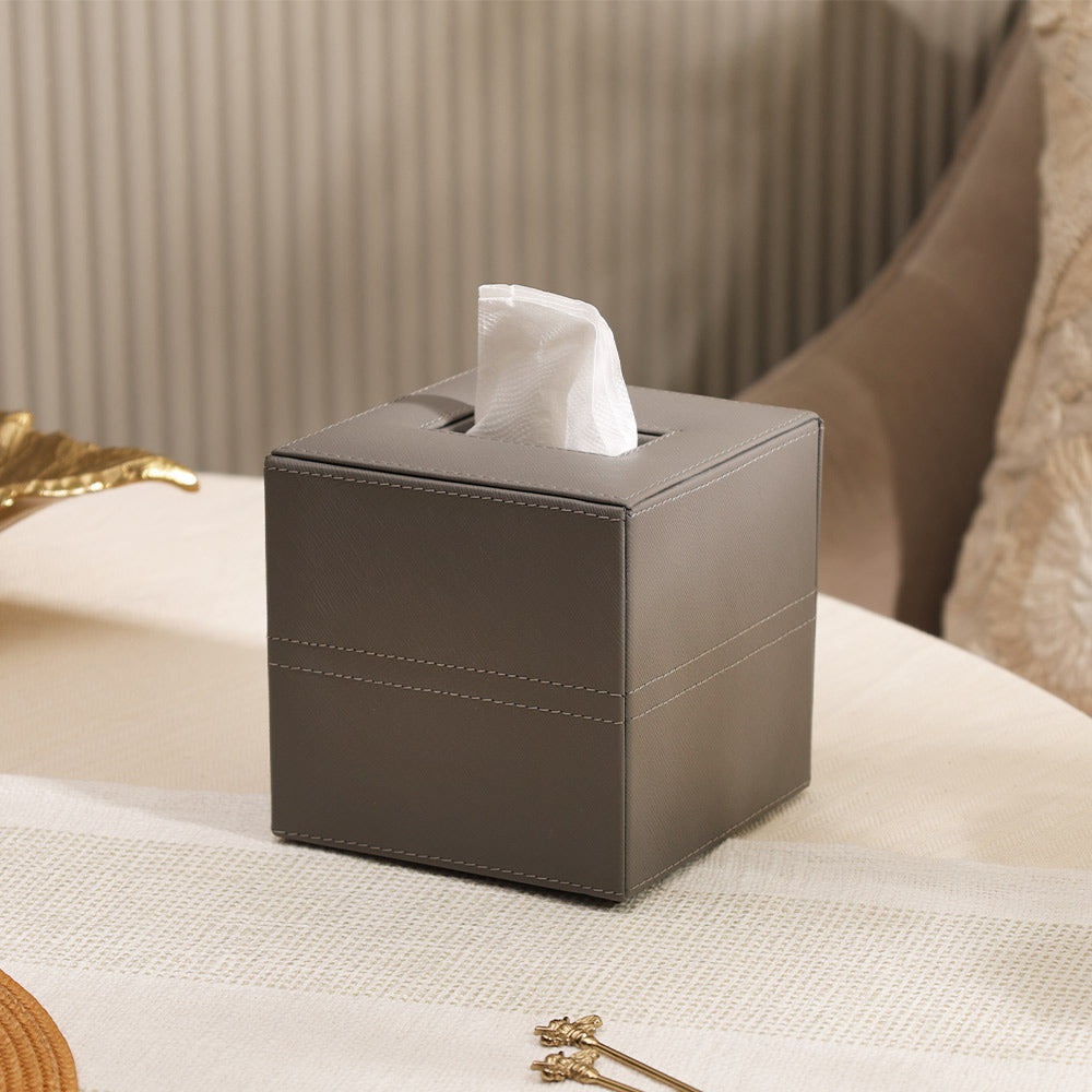 Etna Square Tissue Box Holder - Asphalt