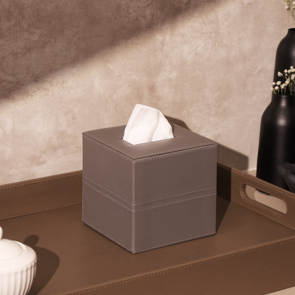Etna Square Tissue Box Holder - Asphalt