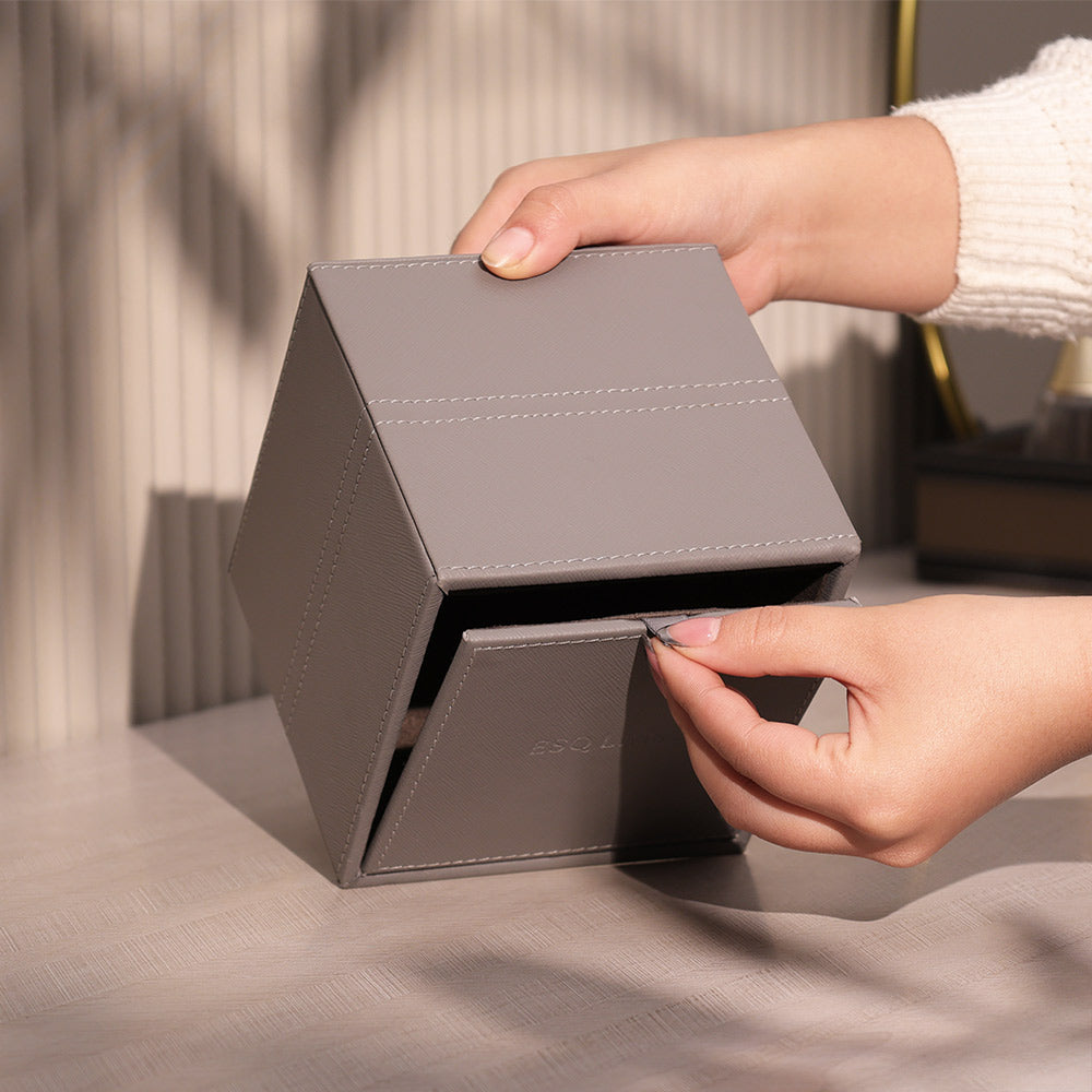 Etna Square Tissue Box Holder - Asphalt