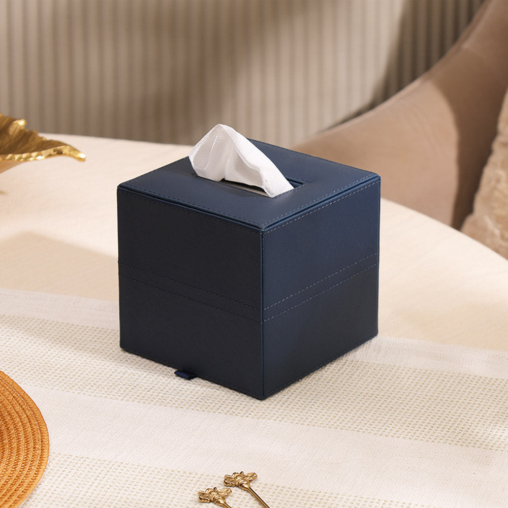 Etna Square Tissue Box Holder - Navy