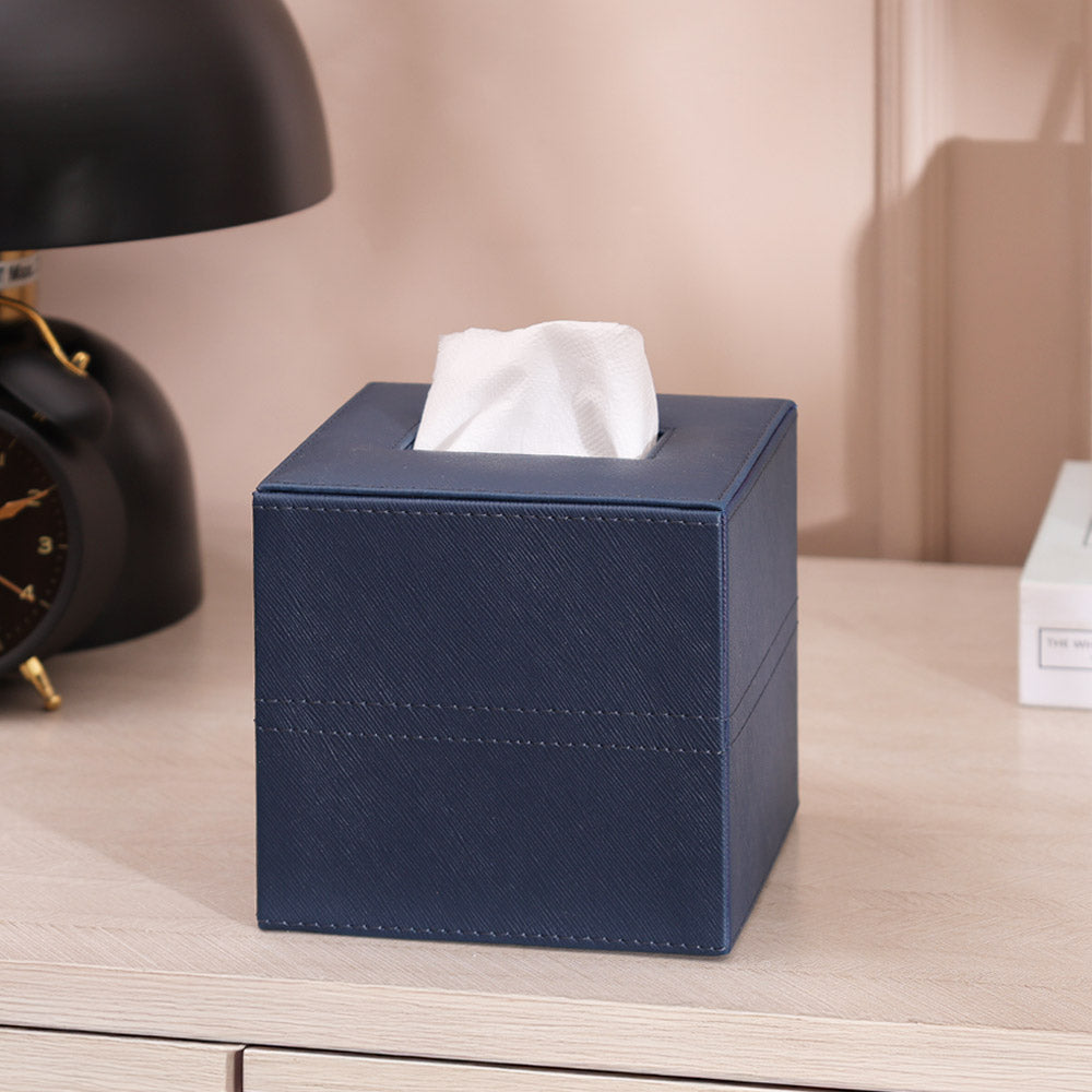 Etna Square Tissue Box Holder - Navy
