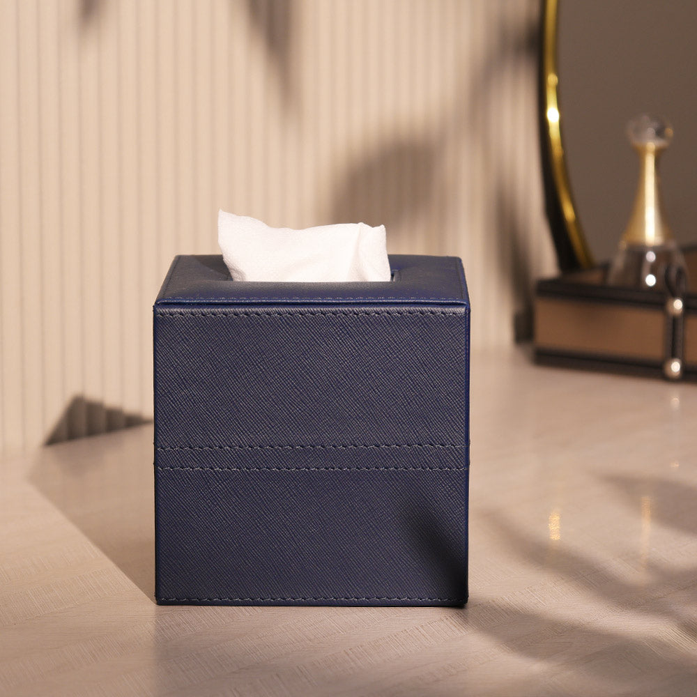 Etna Square Tissue Box Holder - Navy