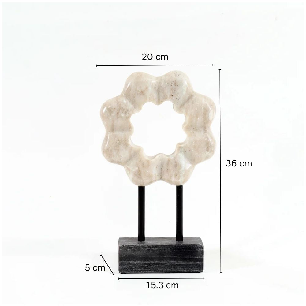 Etoile Marble Sculpture Medium - Beige Black