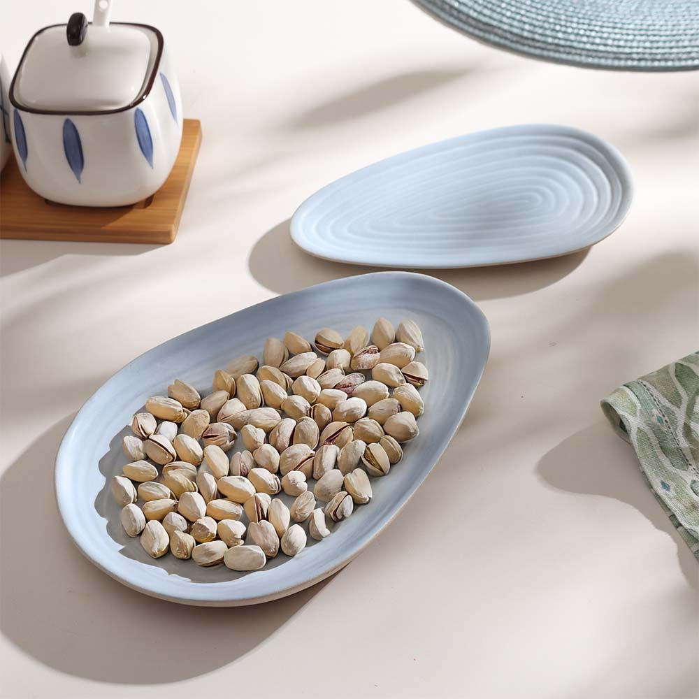Paros Drop Serving Plate Medium - Sky Blue