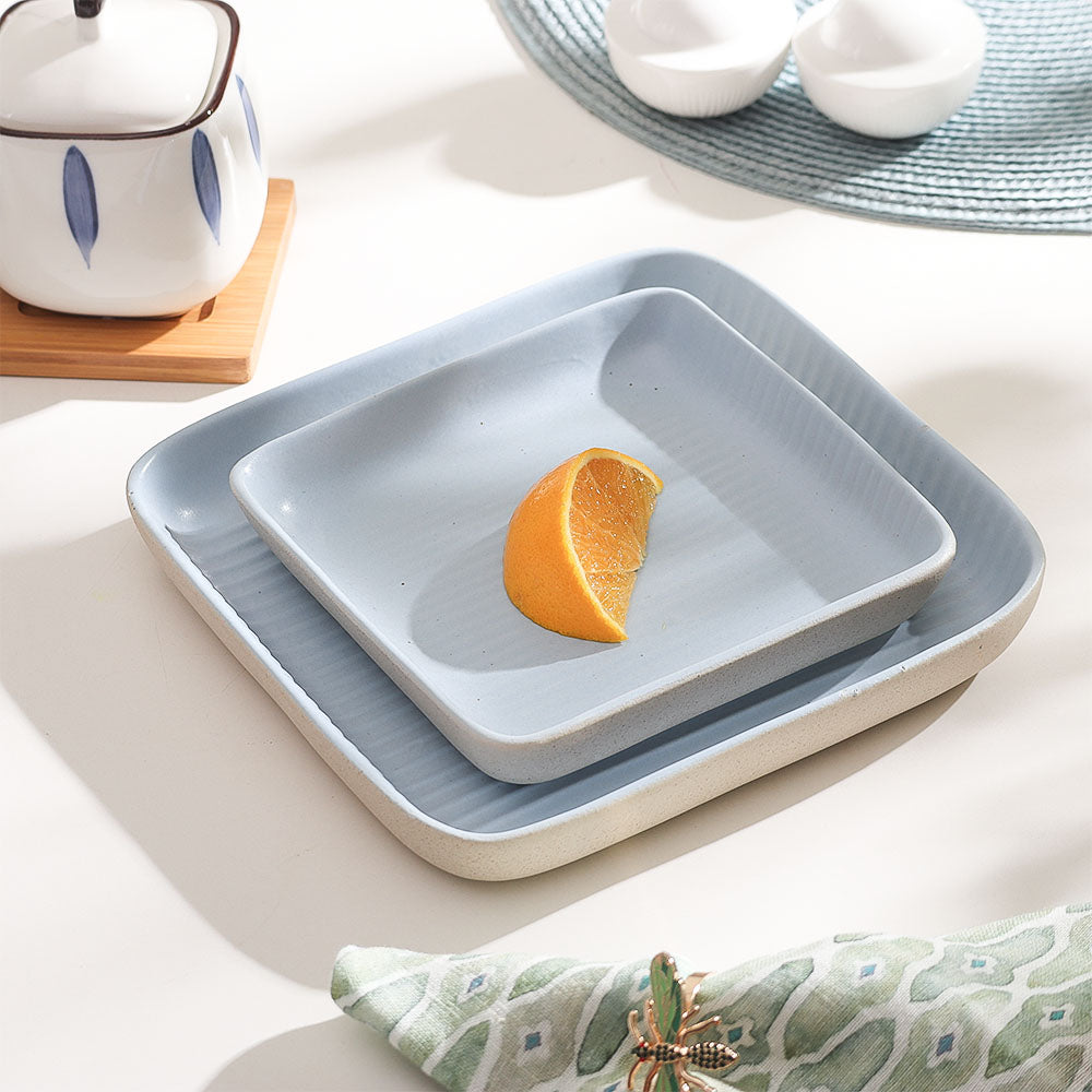 Paros Square Serving Plate Large - Sky Blue