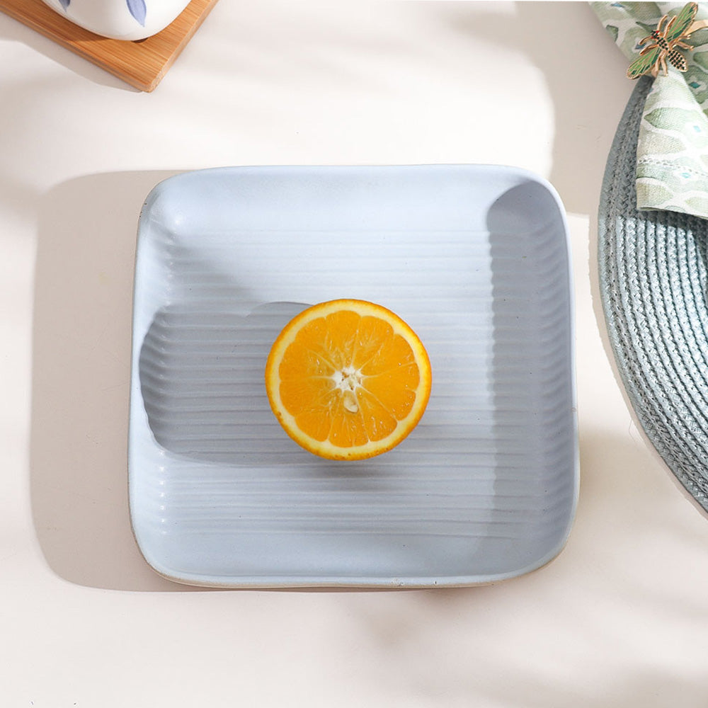 Paros Square Serving Plate Large - Sky Blue