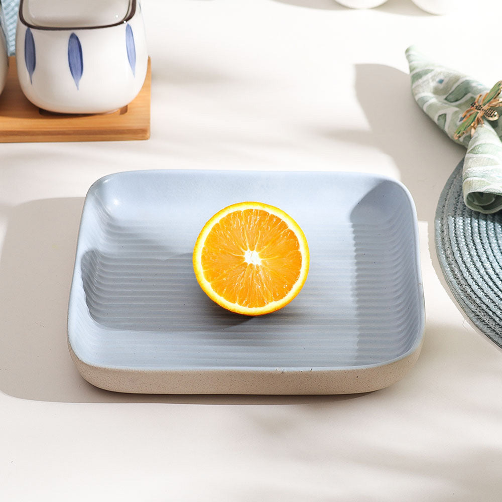 Paros Square Serving Plate Large - Sky Blue
