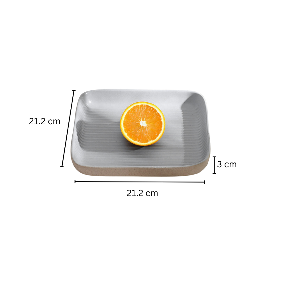 Etre Square Serving Plate Large - Dove Grey