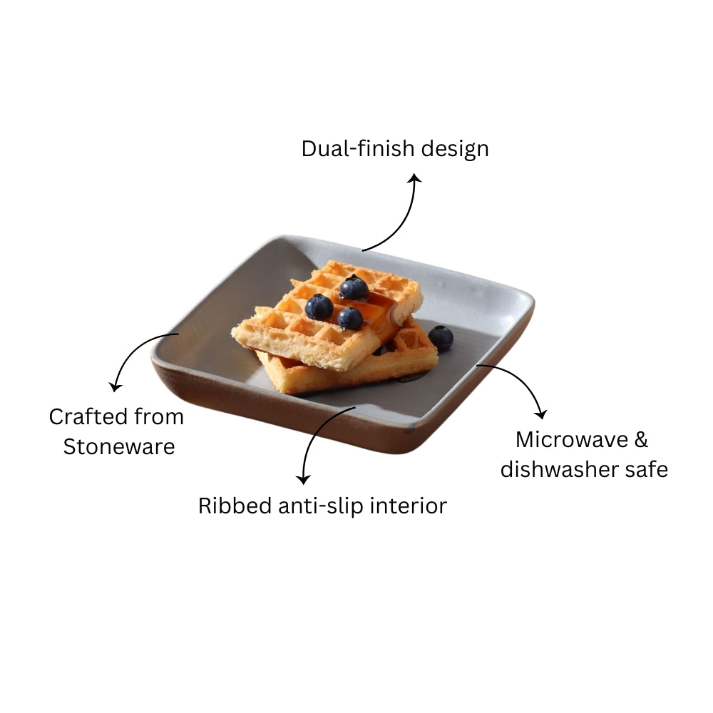 Etre Square Serving Plate Medium - Dove Grey