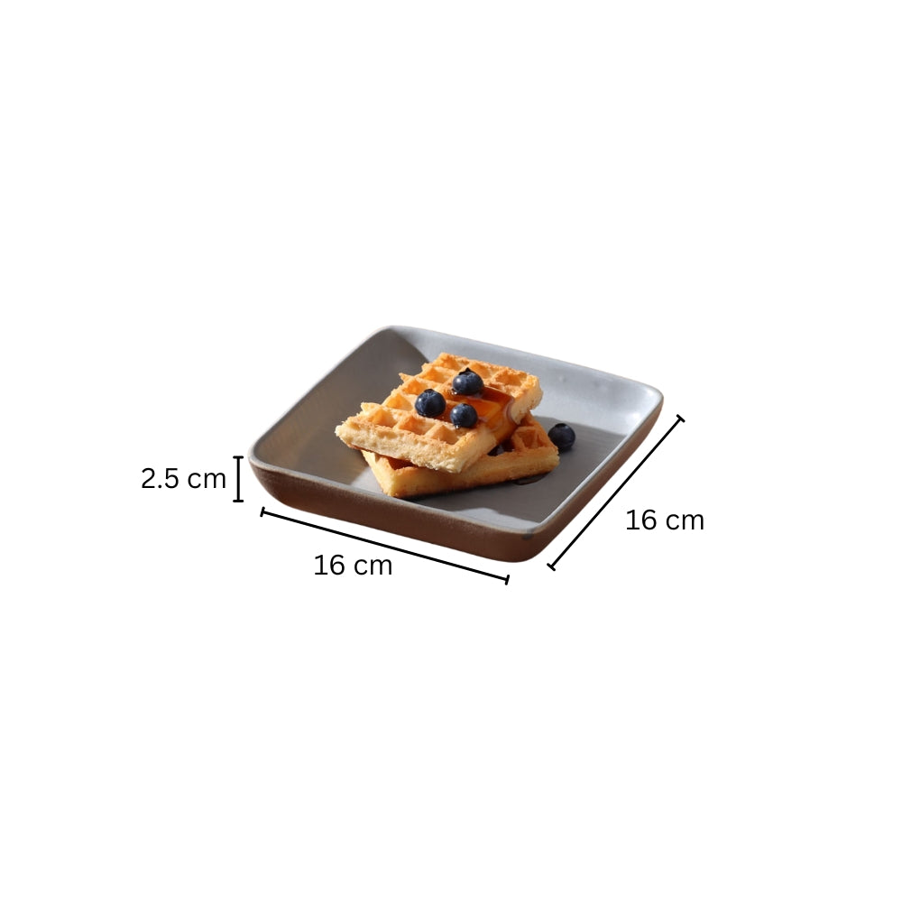 Etre Square Serving Plate Medium - Dove Grey