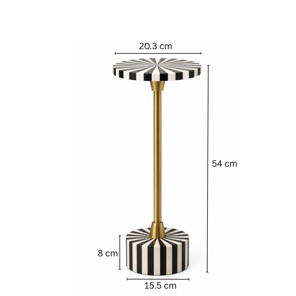 Etrea Resin Pedestal Drink Table - Monochrome