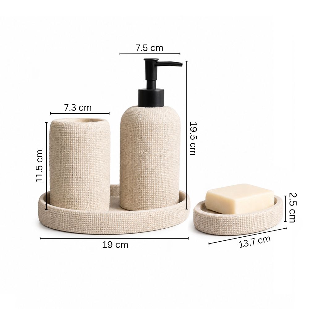 Eve 4-piece Bathroom Set - Greige