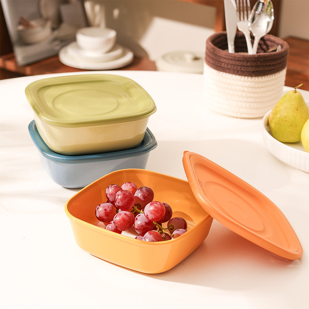 Everfresh Square Food Containers 740ml, Set of 3 - Assorted