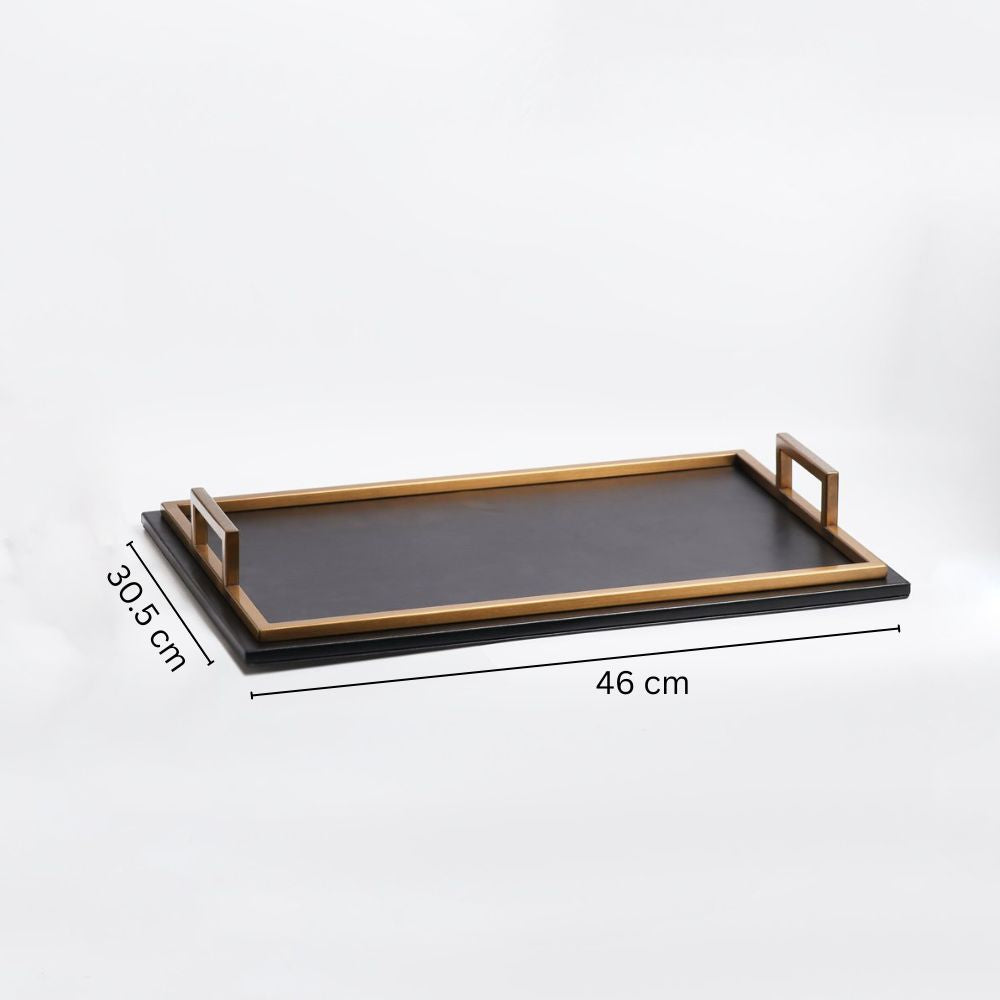 Everly Serving Tray - Black & Gold