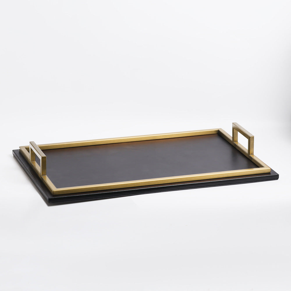 Everly Serving Tray - Black & Gold