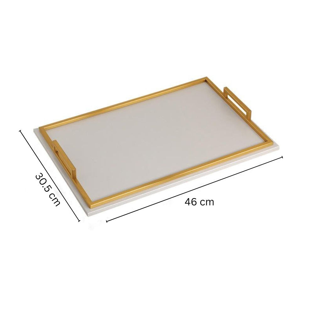 Everly Serving Tray - Ivory & Gold