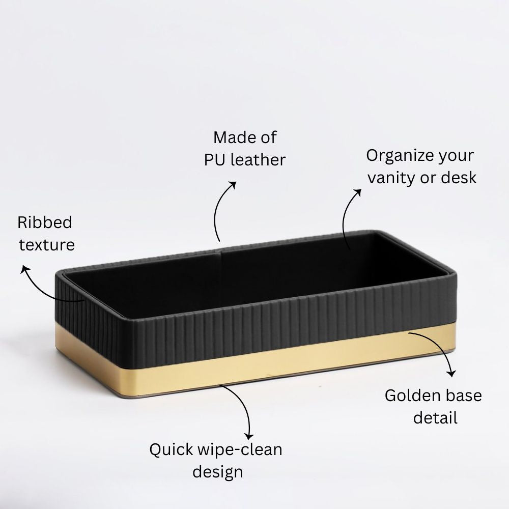 Everly Valet Tray - Black & Gold