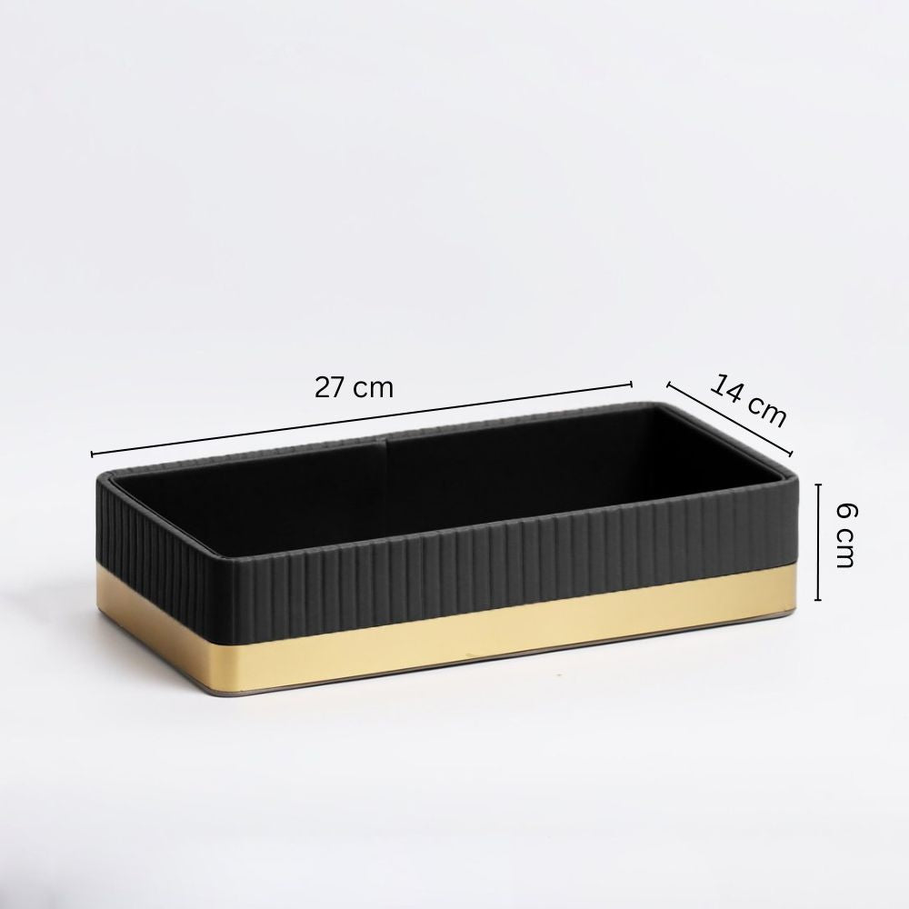 Everly Valet Tray - Black & Gold