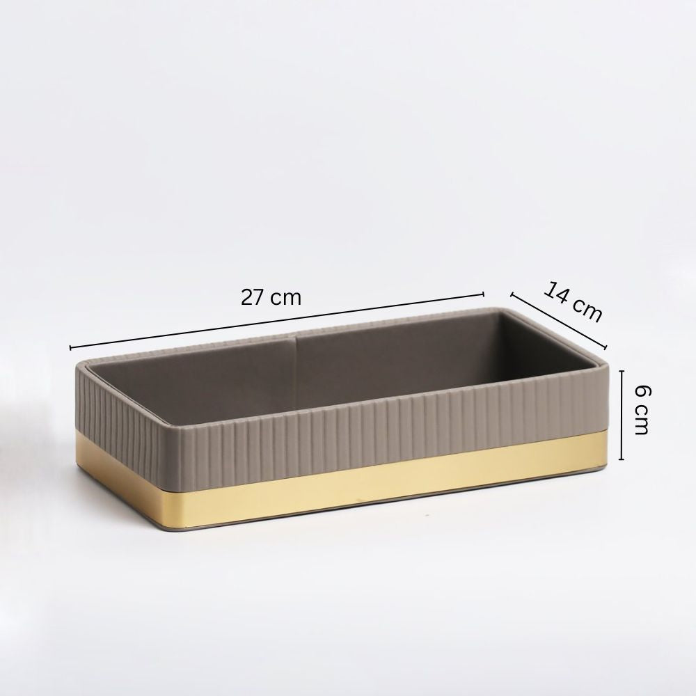 Everly Valet Tray - Dark Grey & Gold