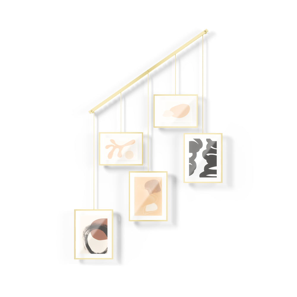 Exhibit Photo Display, Set of 5 - Brass