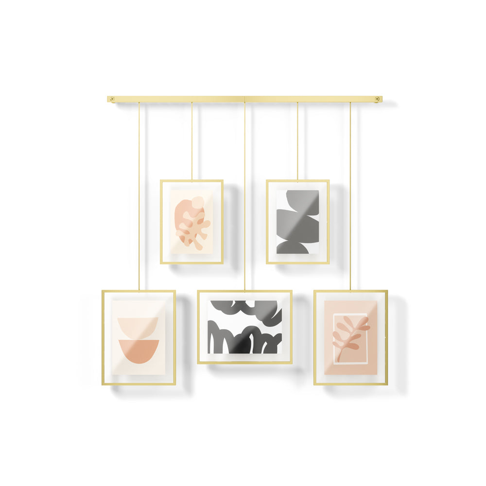 Exhibit Photo Display, Set of 5 - Brass