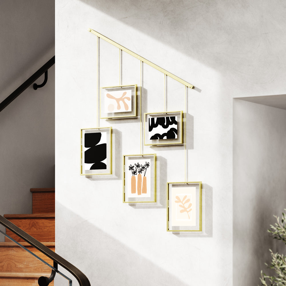 Exhibit Photo Display, Set of 5 - Brass