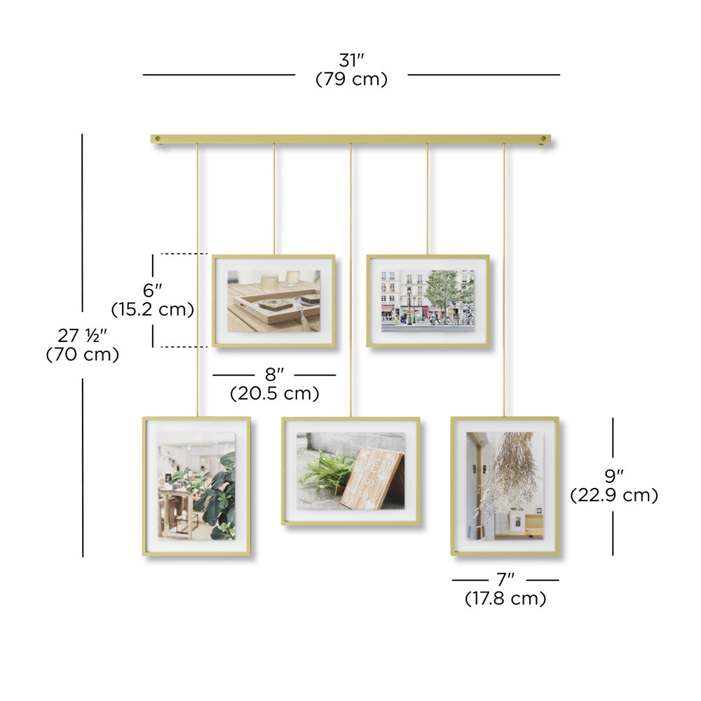 Exhibit Photo Display, Set of 5 - Brass