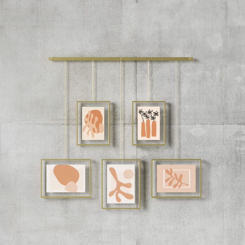 Exhibit Photo Display, Set of 5 - Brass