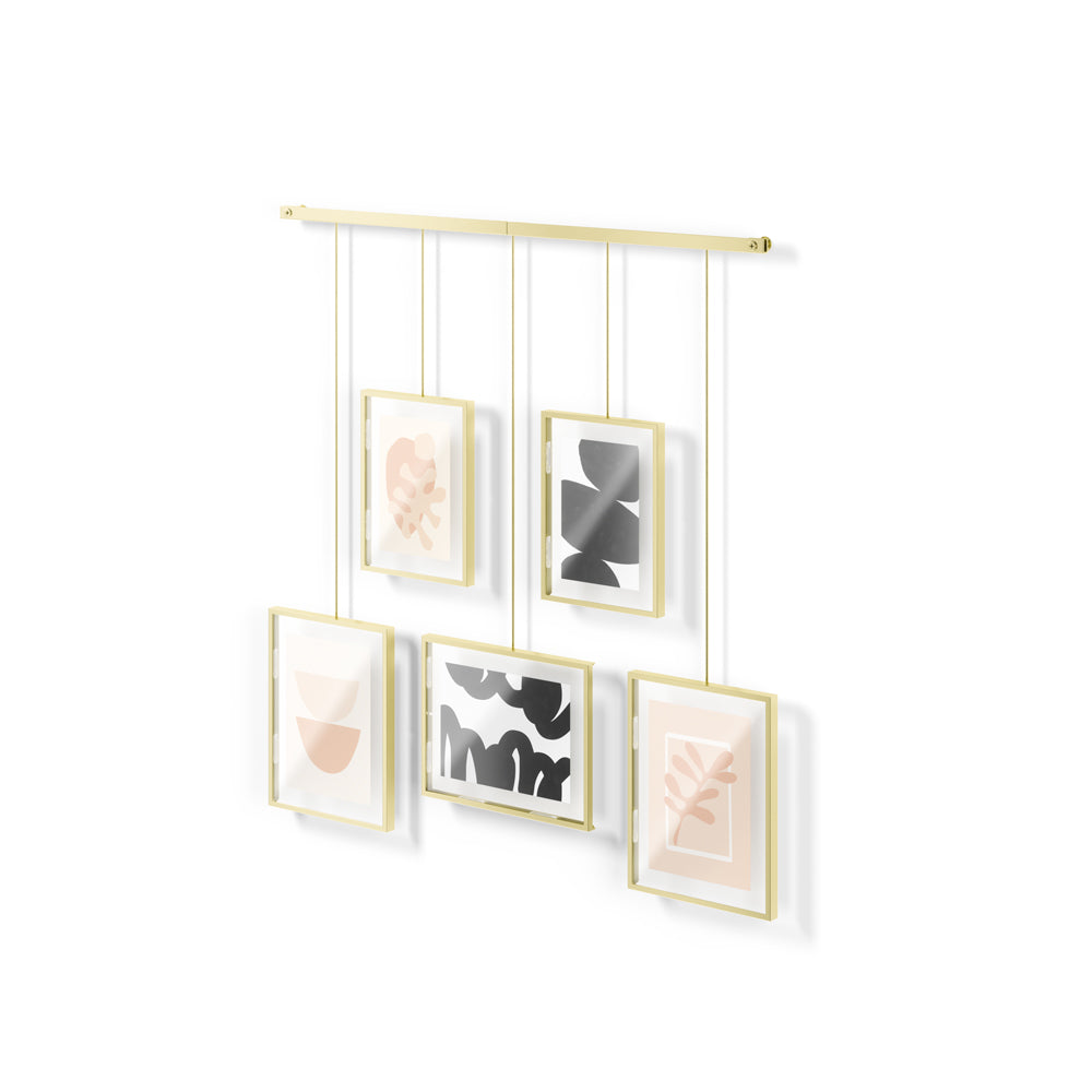 Exhibit Photo Display, Set of 5 - Brass
