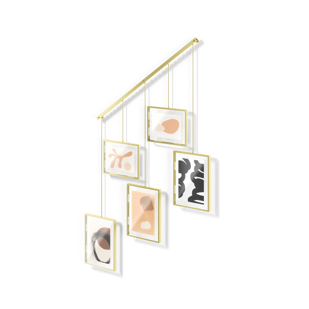 Exhibit Photo Display, Set of 5 - Brass